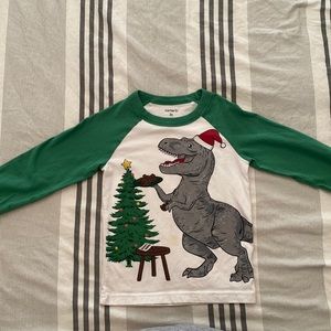 Carters T-Rex Holiday Shirt 3T Long Sleeve